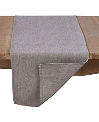 Saro Lifestyle Cotton Table Runner In Solid Grey