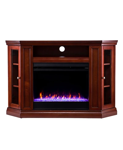 Southern Enterprises Stonington Color Changing Corner Convertible Electric Fireplace with Storage