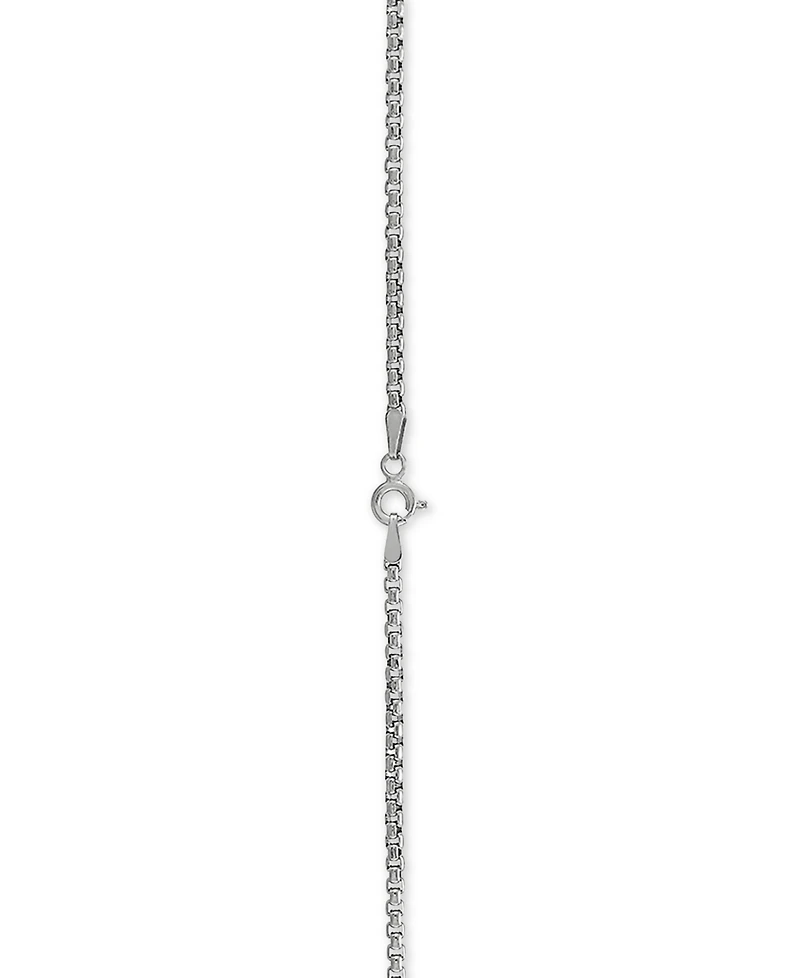 Rounded Box Link 22" Chain Necklace (2mm) Sterling Silver or 18k Gold-Plated Over