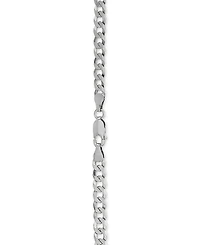 Flat Curb Link 24" Chain Necklace in Sterling Silver