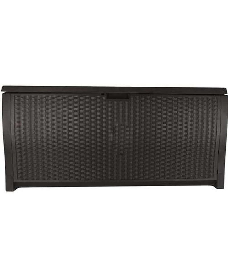 Vm Innovations Suncast DBW9200 99 Gallon Outdoor Resin Patio Storage Chest with Handles, Mocha