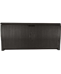Vm Innovations Suncast DBW9200 99 Gallon Outdoor Resin Patio Storage Chest with Handles, Mocha