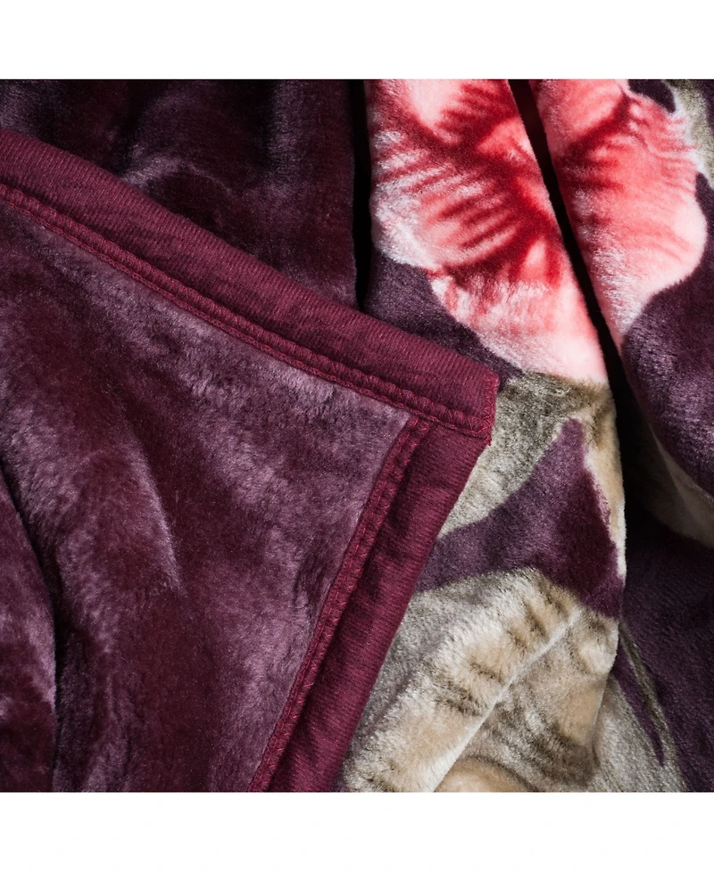 Baldwin Rose Heavy Thick Plush Mink Oversized Throw, 74" x 91"