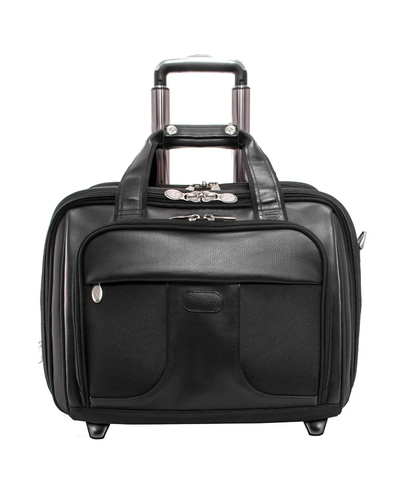 McKlein Chicago, 15" Patented Detachable -Wheeled Laptop Briefcase