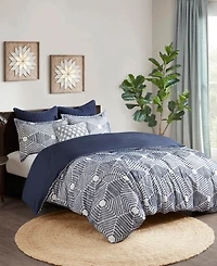 Ink+Ivy Ellipse Jacquard Cotton 3-Pc. Duvet Cover Set