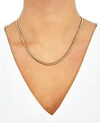 Curb Link 18" Chain Necklace in Sterling Silver or 18k Gold-Plated Over Sterling Silver