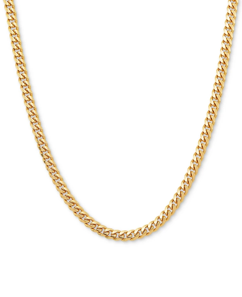 Curb Link 24" Chain Necklace Sterling Silver or 18k Gold-Plated Over