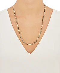Flat Curb Link 24" Chain Necklace in 18k Gold-Plated Sterling Silver
