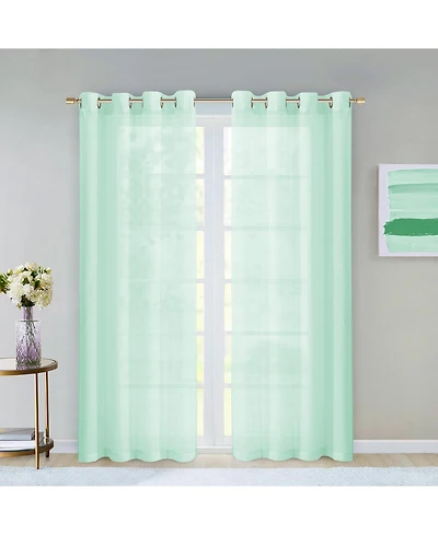 Dainty Home Malibu Linen Look Sheer Grommet Window Panel, 110" x 84"