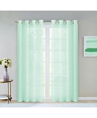 Dainty Home Malibu Linen Look Sheer Grommet Window Panel, 110" x 84"