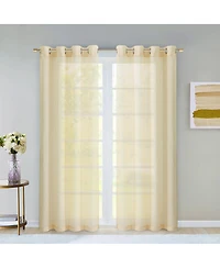 Dainty Home Malibu Linen Look Sheer Grommet Window Panel, 110" x 84"