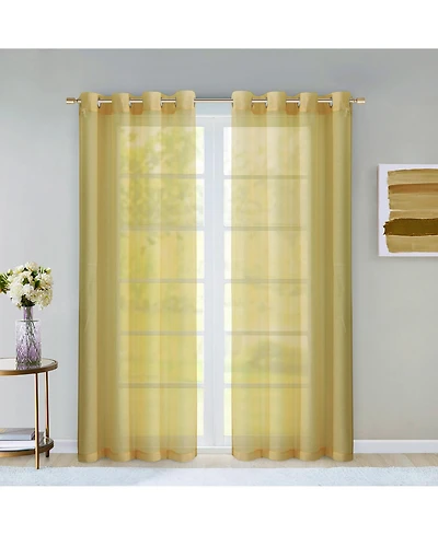 Dainty Home Malibu Linen Look Sheer Grommet Window Panel, 110" x 84"