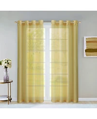 Dainty Home Malibu Linen Look Sheer Grommet Window Panel, 110" x 84"