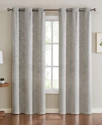 Dainty Home 2 Pack Artisinal 100 Blackout Thermal Insulated Noise Reducing Metallic Grommet Curtain Panel Pair With 3d Lurex