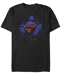 Fifth Sun Dc Men's Superman Neon Chest Logo Short Sleeve T-Shirt
