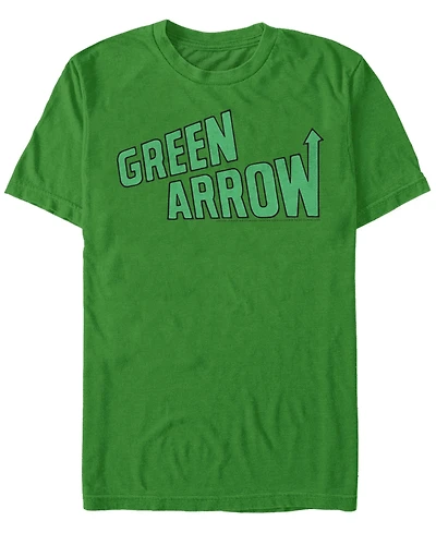 Fifth Sun Dc Men's Green Arrow Classic Text Logo Short Sleeve T-Shirt