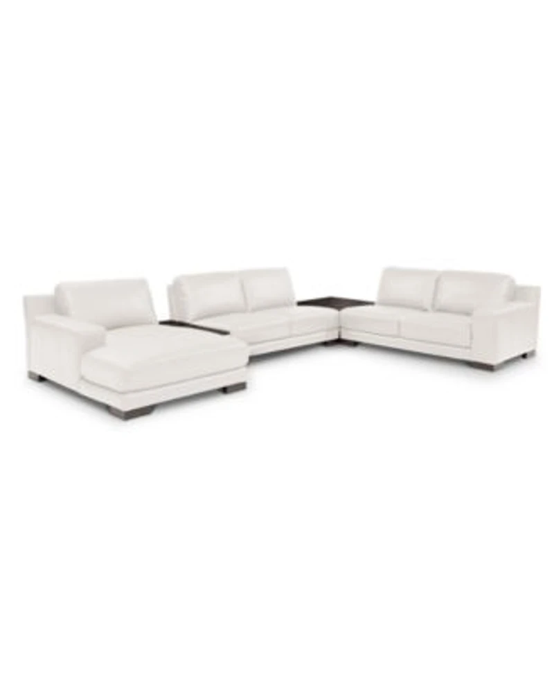Closeout Darrium Leather Sectional Collection Created For Macys