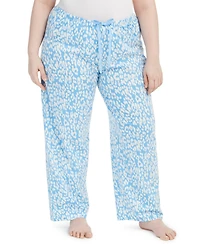 Hue Womens Plus Sleepwell Printed Knit pajama pant made with Temperature Regulating Technology