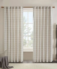 Anaheim Plaid Rod Pocket Back Tab Curtain Panel With Fleece Lining