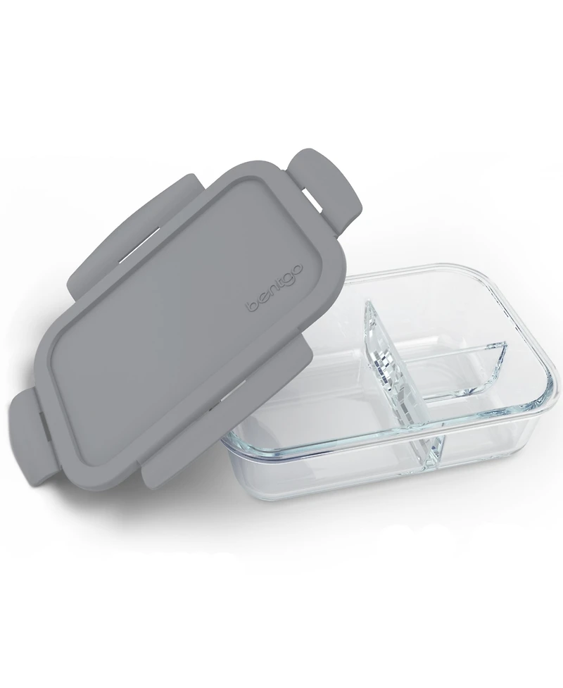 Bentgo Large Divided Glass Food Storage Container, Blue