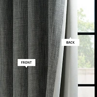 Half Price Drapes Extra Wide Textured Faux Linen Room Darkening Curtain