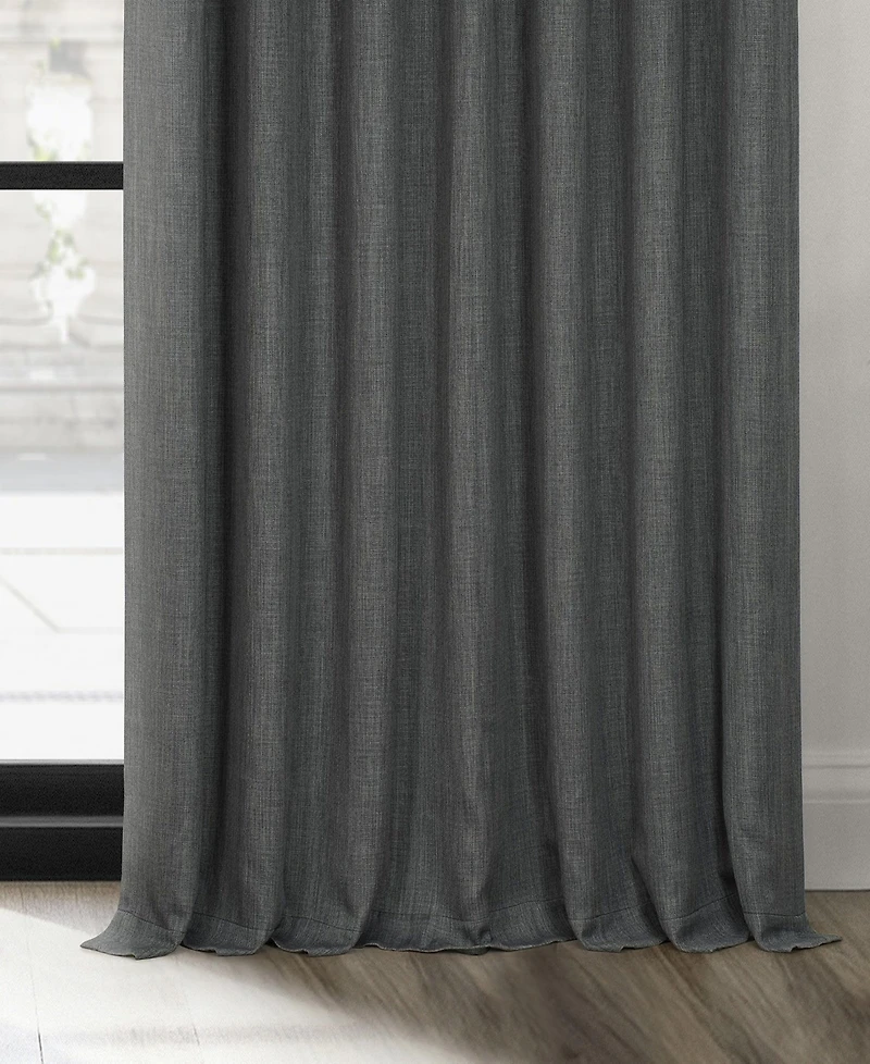Half Price Drapes Extra Wide Textured Faux Linen Room Darkening Curtain