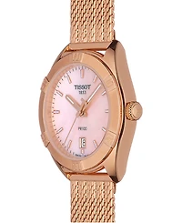 Tissot Women's Swiss Pr 100 Sport Chic T-Classic Rose Gold-Tone Stainless Steel Mesh Bracelet Watch 36mm
