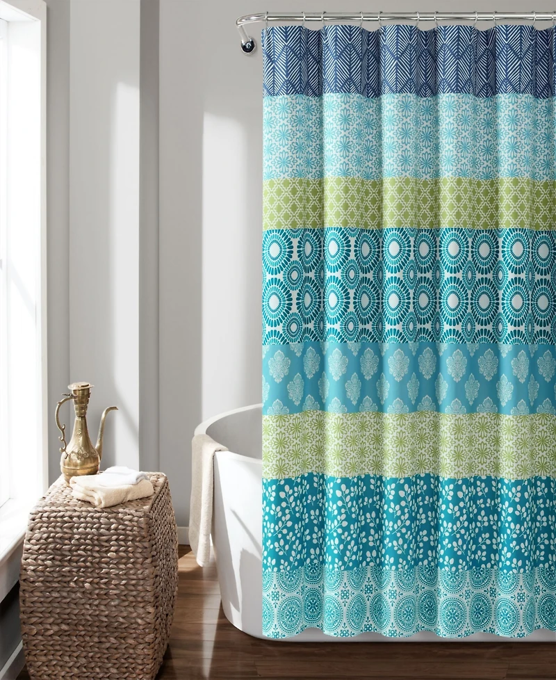Lush Decor Bohemian Stripe Shower Curtain, 72" x