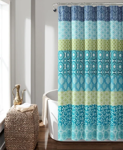 Lush Decor Bohemian Stripe Shower Curtain, 72" x
