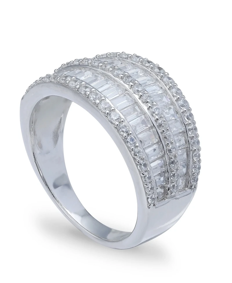 Cubic Zirconia Pave Baguette Ring (2-1/8 ct.t.w) Sterling Silver
