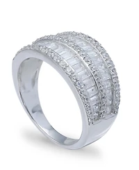 Cubic Zirconia Pave Baguette Ring (2-1/8 ct.t.w) Sterling Silver