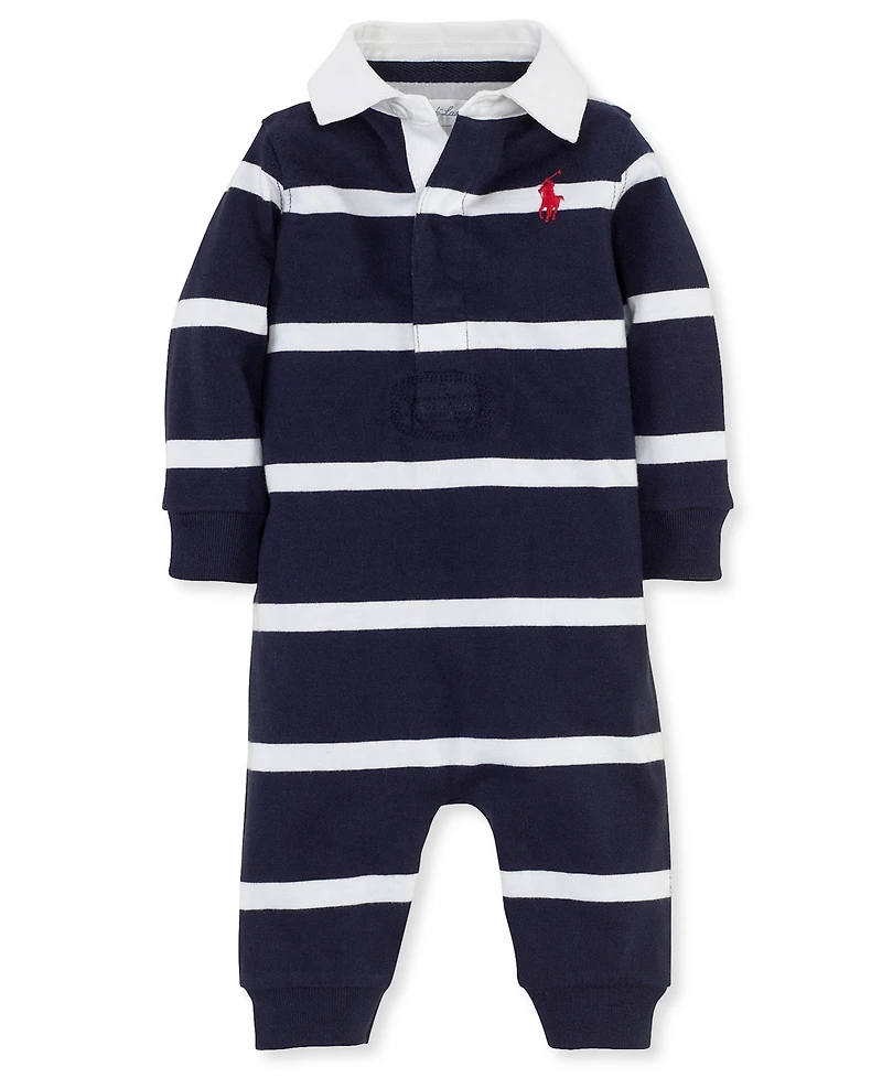 Polo Ralph Lauren Baby Boys Striped Rugby Cotton Coverall