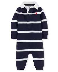 Polo Ralph Lauren Baby Boys Striped Rugby Cotton Coverall