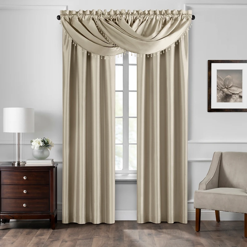 Elrene Home Fashions Colette Faux Silk Blackout Window Curtain