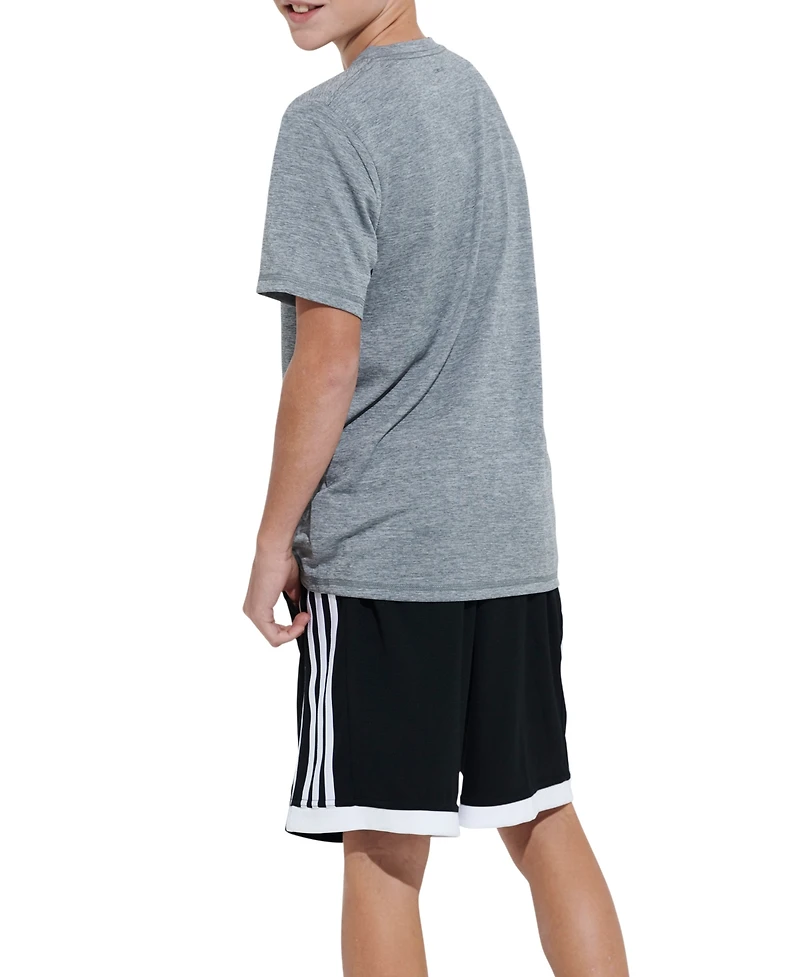 adidas Big Boys Short Sleeve Aeroready Melange Performance T-shirt
