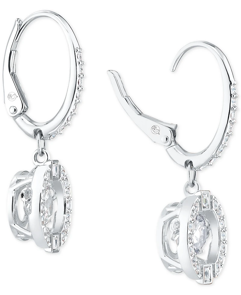 Swarovski Silver-Tone Caged Crystal Drop Earrings