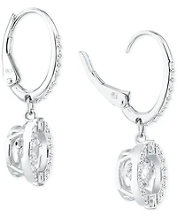 Swarovski Silver-Tone Caged Crystal Drop Earrings