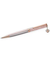Swarovski Rose Gold-Tone Pave Heart Charm Crystalline Ballpoint Pen