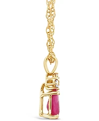 Sapphire (7/8 ct. t.w.) and Diamond Accent Pendant Necklace in 14k Yellow Gold (Also in Ruby & Emerald)