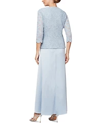 Alex Evenings Lace Jacket & Lace-Top Gown