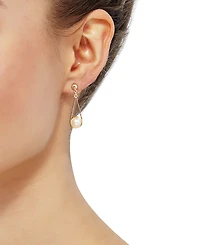 Cultured Freshwater Pearl (8mm) Wire-Wrapped Drop Earrings in 10k Gold