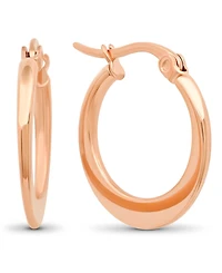 Steeltime 18K Rose Gold Plated Stainless Steel Flat Hoop Earrings