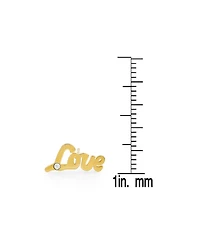Steeltime Stainless Steel Love 18K Gold Plated Stud Earrings