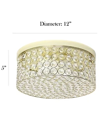 Elegant Designs Elipse Crystal 2 Light Round Ceiling Flush Mount