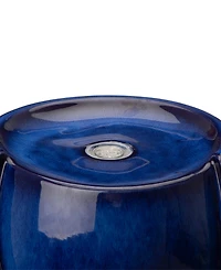 Glitzhome Cobalt Outdoor Fountain with Pump and Led Light