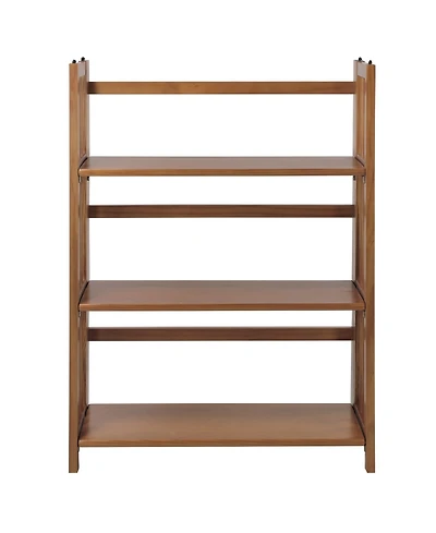 Yu Shan 3-Shelf Folding Stackable 27.5" Wide Bookcase