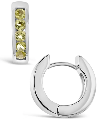 Garnet (1 ct. t.w.) Huggie Hoop Earrings in Sterling Silver (Also Available in Peridot)