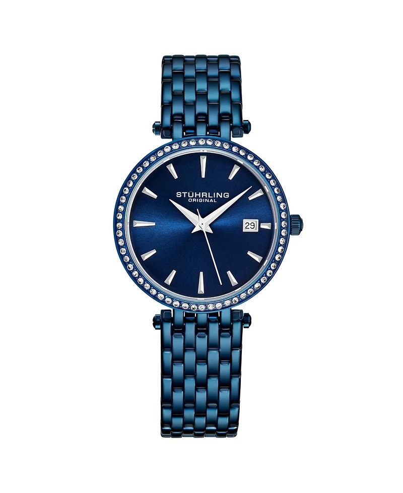 Stuhrling Women's Blue Stainless Steel Bracelet Watch 40mm