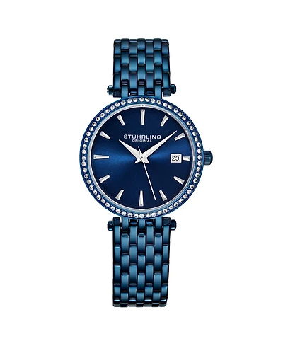 Stuhrling Women's Blue Stainless Steel Bracelet Watch 40mm
