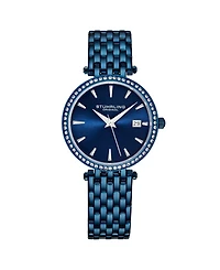 Stuhrling Women's Blue Stainless Steel Bracelet Watch 40mm